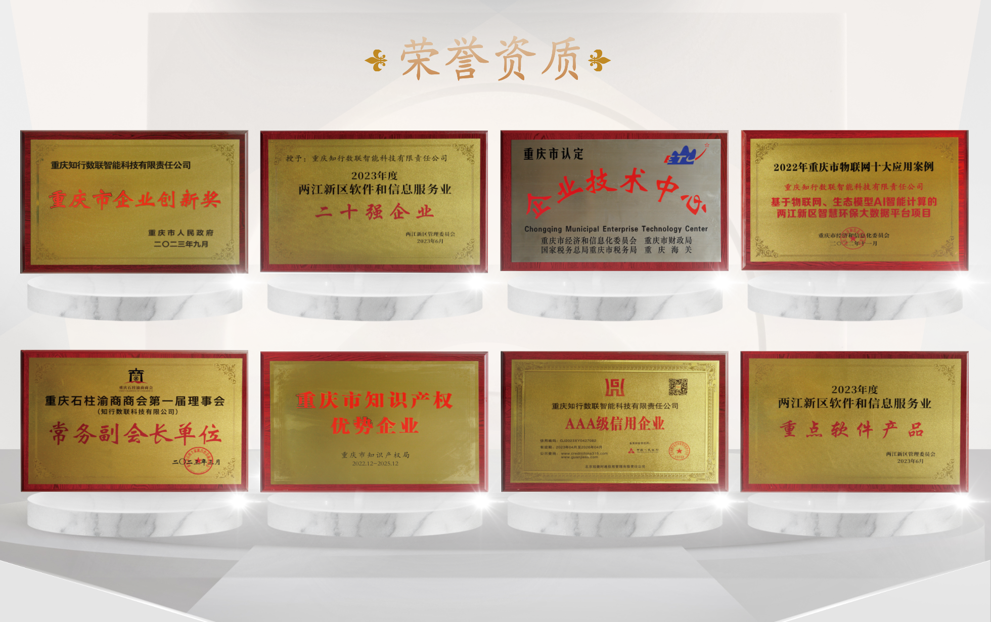 知行数联资质荣誉